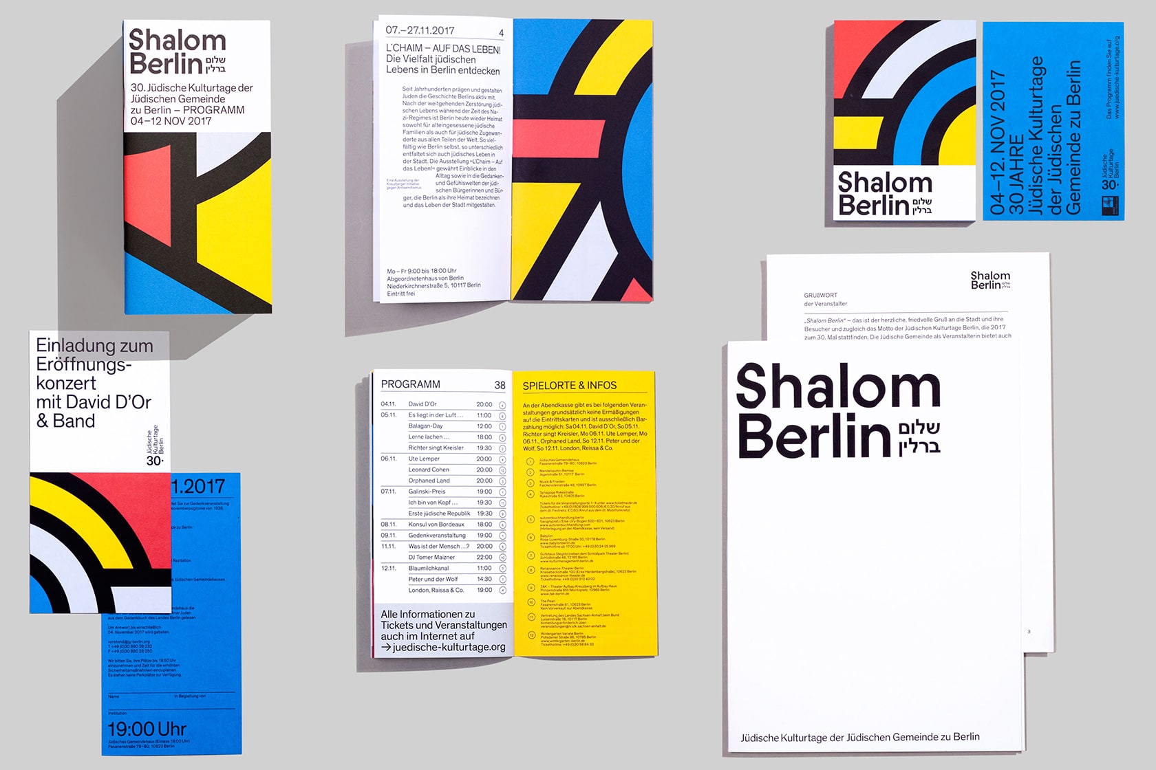 An image of the stationary of the new visual identity for the jewish cultural days 2017